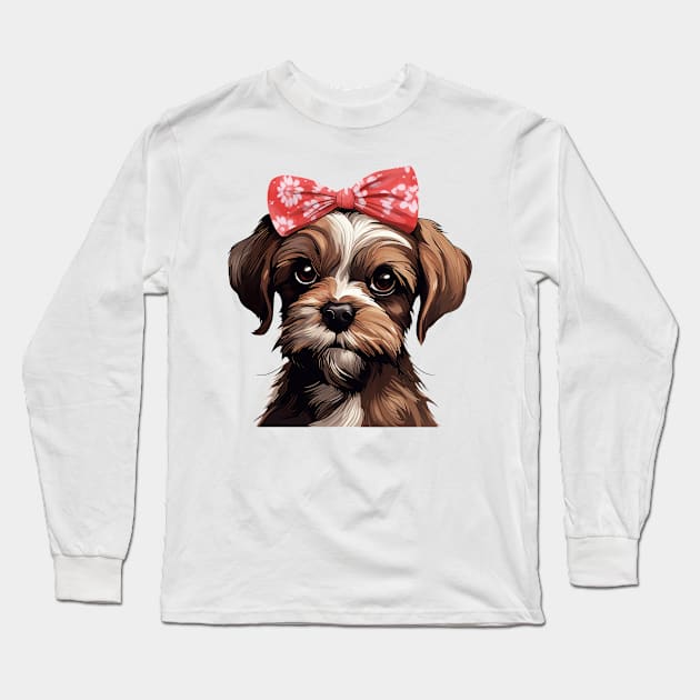 Fancy Wiredhaired Dog Long Sleeve T-Shirt by Chromatic Fusion Studio